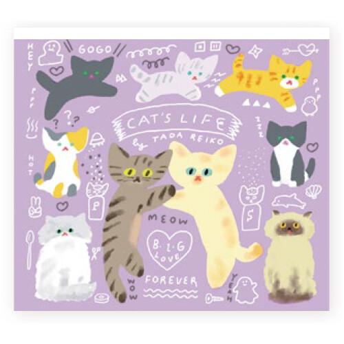 ブロックメモ 多田玲子 CAT'S LIFE 4柄×各30枚 計120枚 猫 ネコ PET表紙 人気...