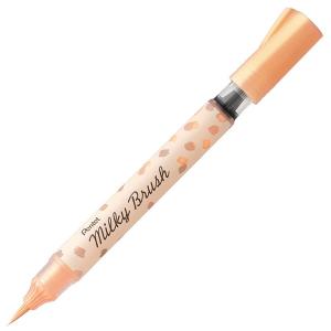 カラー筆ペン Milky Brush ミルキーブラッシュ パステルオレンジ 重ね塗り 水性顔料 イラスト ぺんてる [02] 〔合計1100円以上で購入可〕