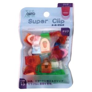 オート スーパークリップ クリア 5色 38個入り PSC-380 再生PC製 とじ枚数約15枚 [02] 〔合計1100円以上で購入可〕