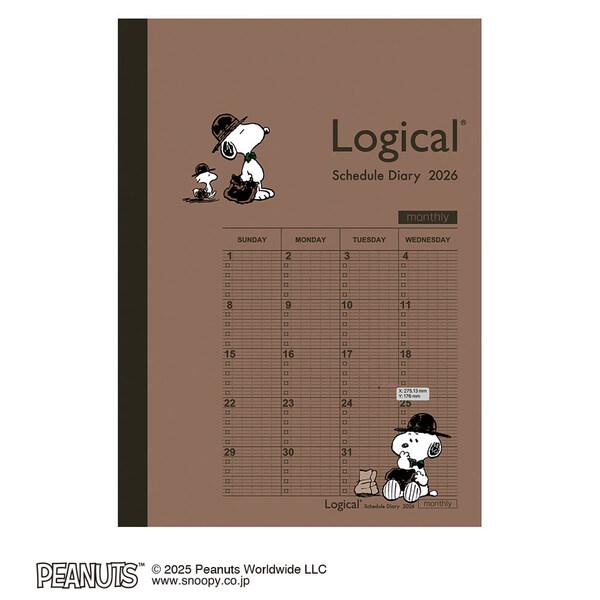 ナカバヤシ 2026年 手帳・ダイアリー ロジカルダイアリー 月間ノートタイプP B6 ピーナツ2 ...