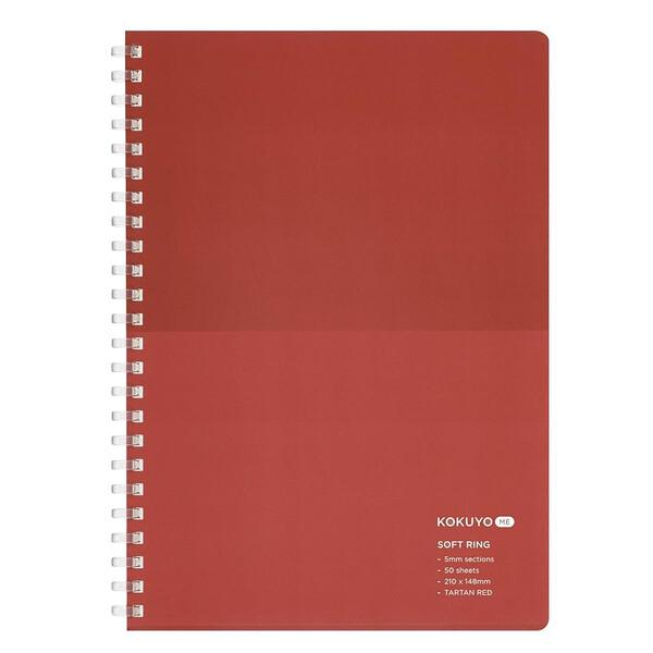 コクヨ KOKUYO ME 2024年秋冬限定 ソフトリングノート A5 タータンレッド 5mm方眼...