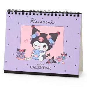 【2027年版】 カレンダー 卓上 クロミ 1月始まり 日曜 六曜 書き込み リング 両面 シール付 かわいい サンリオ [01] 〔合計1100円以上で購入可〕