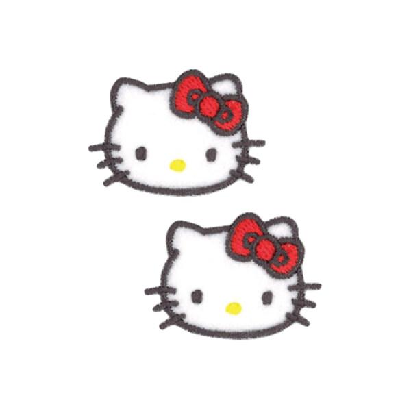 サンリオキャラクターズ ワッペン ハローキティ 2個入 3×2.1cm アイロン接着 シール両用 入...