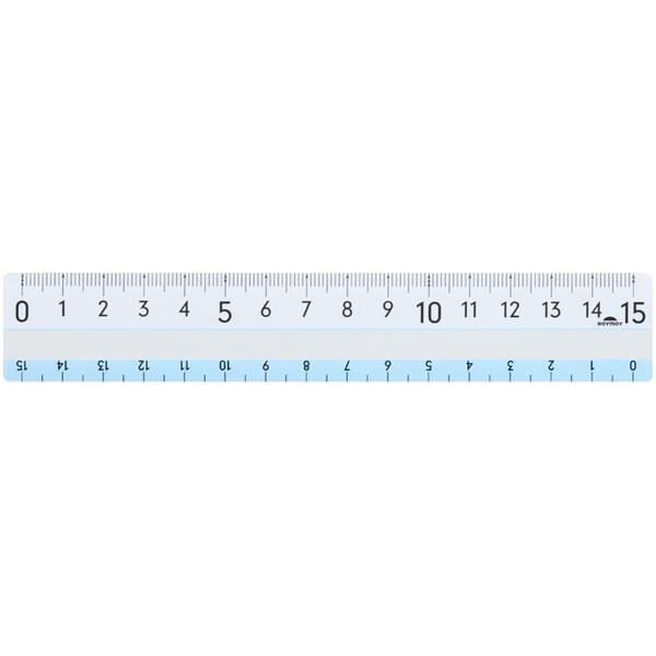 直線定規 ヨクミエルーラー ブルー 15cm メモリが良く見える 目盛り 特殊印刷 軽量 透明窓 レ...