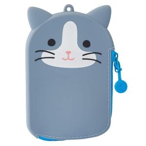 パスポーチ ケース 小物 小銭 定期入れ リヒトラブ SMART FIT PuniLabo ハチワレネコ かわいい 動物 [02] 〔合計1100円以上で購入可〕｜school-supply