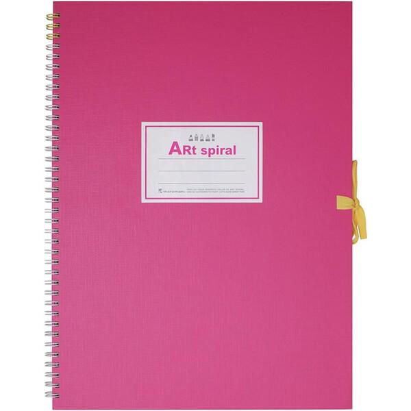 マルマン スケッチブック アートスパイラル F4 厚口画用紙 24枚 ピンク S314-08 [02...