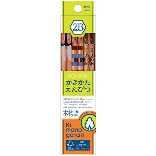 トンボ鉛筆 木物語 かきかた鉛筆 2B 黄緑 [01] 〔合計1100円以上で購入可〕