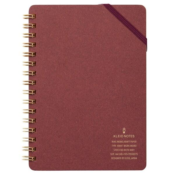 kleid クラフトワークメモA6 2mm方眼 バーガンディ [01] 〔メール便 送料込価格〕