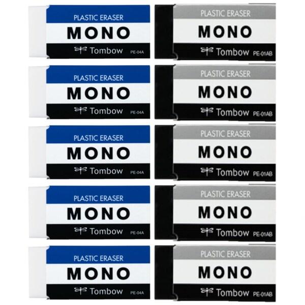 トンボ鉛筆 消しゴム MONO ホワイト ブラック PE-01A PE-01AB 2色セット [02...