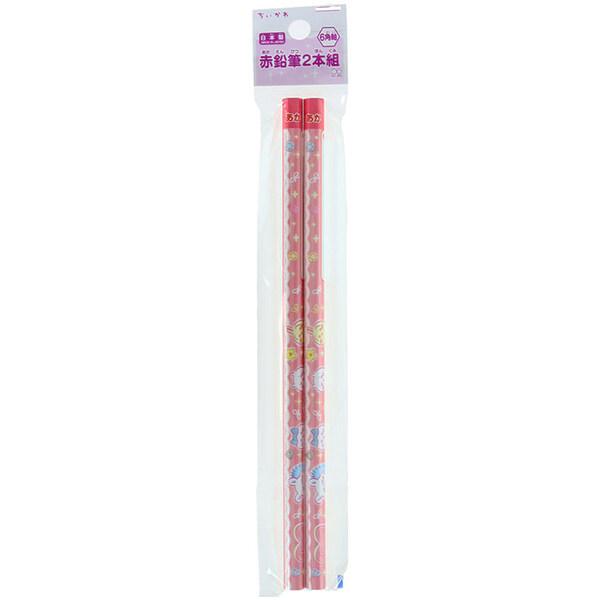 ちいかわ 赤鉛筆 2本組 六角軸 パール塗装 ハチワレ うさぎ モモンガ 小学校 入学 かわいい 日...