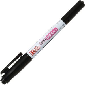 油性マーカー ギター みんなのなまえペン ツイン 極細字/細字 黒 名前書き 布 学用品 速乾 耐水 日本製 寺西化学工業 [02] 〔合計1100円以上で購入可〕