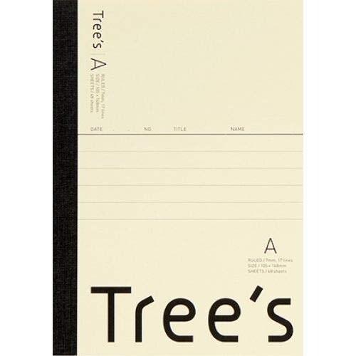 ノート Tree&apos;s A6 7mm罫 A罫 48枚 クリーム 勉強 授業 学校 受験 仕事 シンプル...