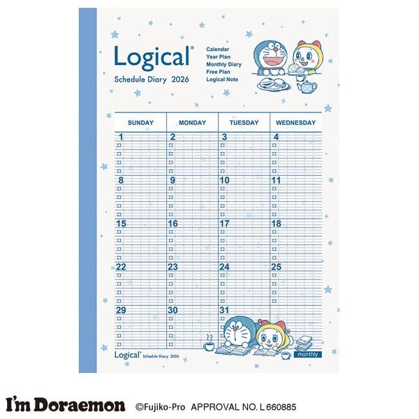ナカバヤシ 2026年 手帳・ダイアリー ロジカルダイアリー 月間ノートタイプSD A5 ドラえもん...