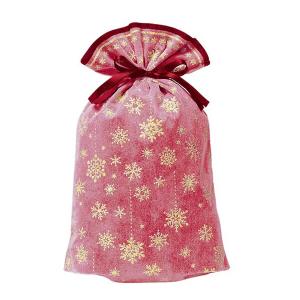 Z&K ゼットアンドケイ ギフトバッグ シャイニースノーバッグ M レッド/ゴールド ラッピング クリスマス