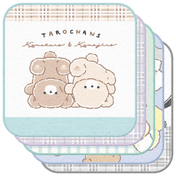 ミニタオル 5枚組 クマタロズ 16×16cm 綿100% ネームタグ付 ハンカチ 洗い替え 入園 ...