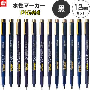 サクラクレパス ピグマ 黒 12種類 003 005 01 02 03 05 08 1 2 3
