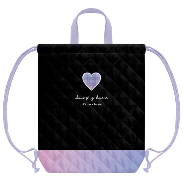 体操服バッグ キルティング スウィングハート ワッペン付 ナップサック ネームタグ付 入園 入学 女...