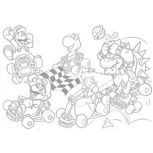 キャラクター ぬりえ スーパーマリオ マリオカ...の詳細画像1