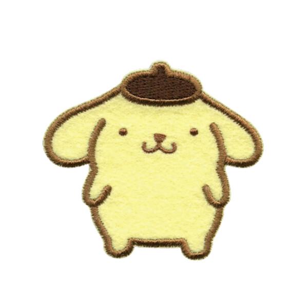サンリオキャラクターズ  ワッペン ポムポムプリン 6×5.4cm アイロン接着 シール両用 入園 ...