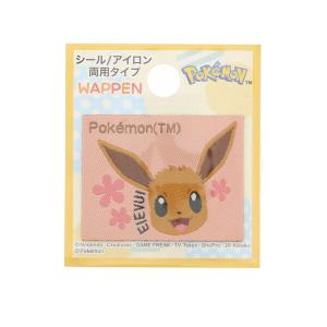 ポケットモンスター 織りシールワッペン イーブイ スクエア型 アイロン 両用タイプ 入園 入学準備 目印 稲垣服飾