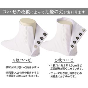 足袋 白 礼装用 福助足袋 綿100 5枚コハ...の詳細画像3