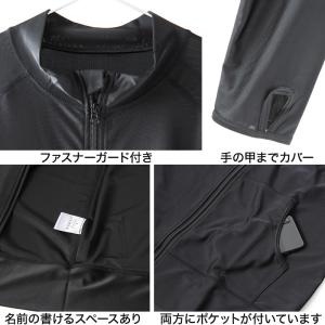 ラッシュガード 長袖 メンズ フードなし ジッ...の詳細画像1