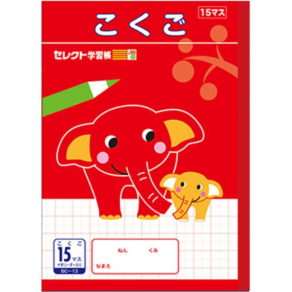 【 国語 】【 B5判 】【 こくご15マス 中心リーダー入 】文運堂 セレクト学習帳  15mm(...