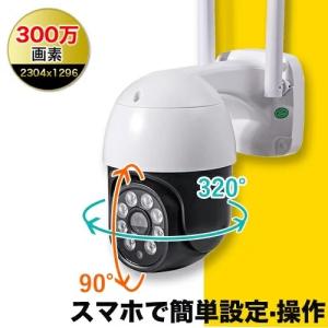 防犯カメラ 屋外 首振り 夜間 カラー撮影 ワイヤレス sdカード録画 ネット不要 自動追跡 防水 400万画素 首振り パンチルトで死角なし 夜間カラー撮影 【P3】