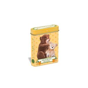 パスティリエレオーネ社　パスティリエ（ラムネ菓子） 15ｇ　Baby Animal缶オレンジ　イタリア産　１００％天然原料使用、ビーガン・グルテンフリー｜scimisciedda
