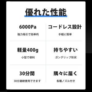 ハンディクリーナー 掃除機 コードレス 車用 ...の詳細画像5