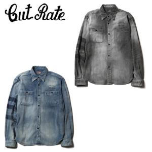 セール50%オフ　CUT-RATE カットレイト USED WASH CHAMBRAY SHIRT シャツ 送料無料｜scrape