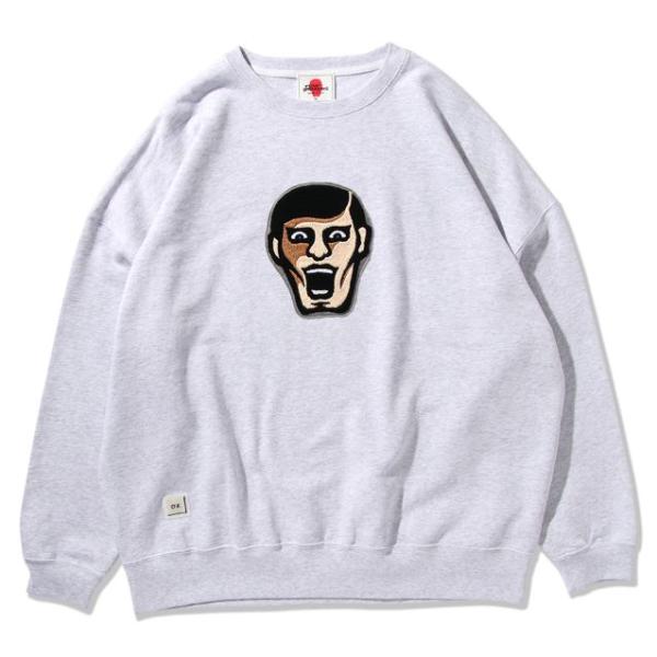 PUNK DRUNKERS パンクドランカーズ [PDSxO.K.]あいつ手振り刺繍BIGトレーナー