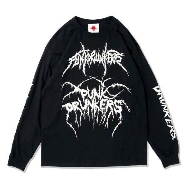 PUNK DRUNKERS パンクドランカーズ メタルロゴいっぱいロンTEE