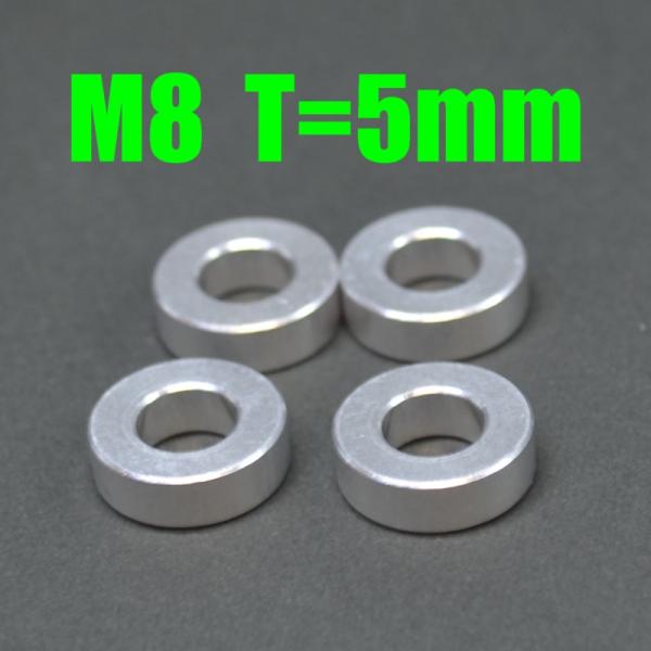 M8 内径8ｍｍ 汎用カラー5ｍｍ厚　アルミワッシャ　４個入り　　スペーサー