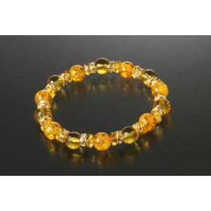金運・財運ブレス　黄水晶 爆裂黄水晶 パワーストーン ブレスレット メンズ レディース 効果 ハンド...
