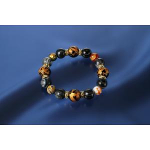 五色龍の盛運ブレス　天眼石 オニキス 赤メノウ 青メノウ 緑メノウ シャコ貝 パワーストーン ブレス...