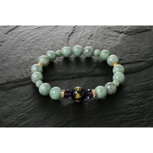 南無阿弥陀佛ひすいブレス　オニキスタイプ　アメジスト オニキス 翡翠 パワーストーン ブレスレット ...