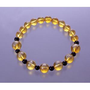 七福神黄水晶ブレス　黄水晶 オニキス パワーストーン ブレスレット 送料無料 メンズ レディース 効...