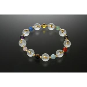 九頭馬・順風ブレス　白水晶 黄水晶 アメジスト 虎目石 赤メノウ 青メノウ ローズクォーツ アベンチ...