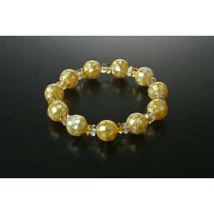 金運貝のペンダント＆ブレスレットセット　黄蝶貝 白水晶 黄水晶 パワーストーン ブレスレット 送料無...