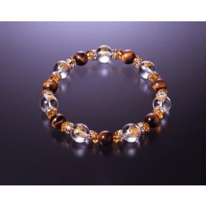 大開運・七福神ブレス　白水晶 黄水晶 虎目石 パワーストーン ブレスレット 送料無料 メンズ レディ...