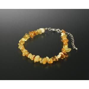 琥珀さざれ・ファンシーブレスレット　琥珀 パワーストーン ブレスレット 送料無料 メンズ レディース...