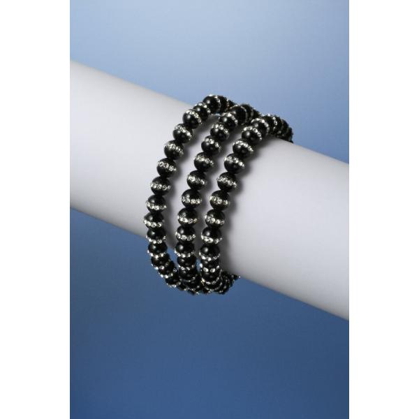 きらきらオニキス３連ブレス　オニキス パワーストーン ブレスレット 送料無料 メンズ レディース 効...