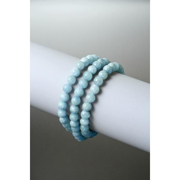 アクアマリン幸せ３連ブレス　アクアマリン パワーストーン ブレスレット 送料無料 メンズ レディース...