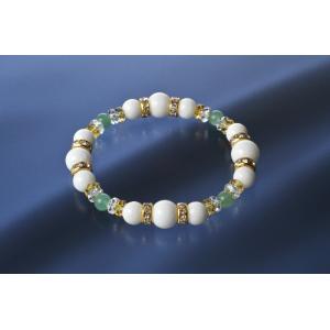 幸運体質ラッキーブレス　ホワイトオニキス 白水晶 黄水晶 アベンチュリン パワーストーン ブレスレッ...