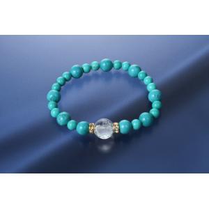 眠りを誘う羊のブレス　白水晶 ハウライトターコイズ パワーストーン ブレスレット メンズ レディース...