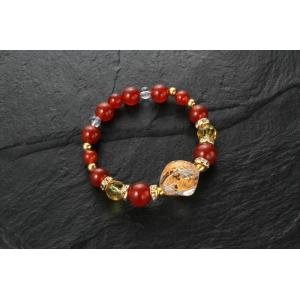 赤めのう四神獣ブレス　白水晶 黄水晶 赤メノウ パワーストーン ブレスレット メンズ レディース 効...