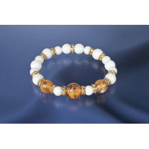 ホワイトオニキス三龍神ブレス　白水晶 ホワイトオニキス パワーストーン ブレスレット メンズ レディ...