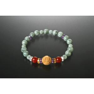 守護本尊・御利益ブレス 白水晶 黄水晶 アメジスト 赤メノウ 翡翠 パワーストーン ブレスレット メ...