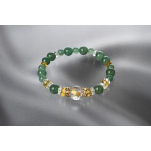 猿の幸運ブレス 白水晶 黄水晶 アベンチュリン パワーストーン ブレスレット メンズ レディース 効...